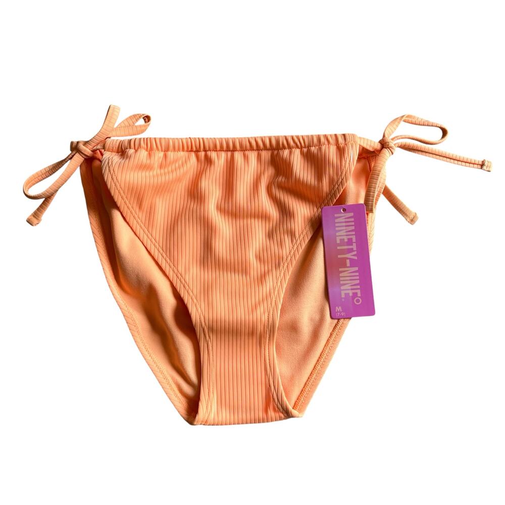 NWT! Juniors' Ninety-Nine° Tunnel Side-Tie Orange Bikini Bottoms Size Medium